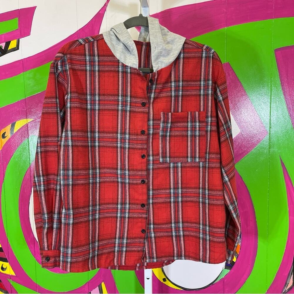 Red Plaid Shacket. Size Medium. Excellent condition!